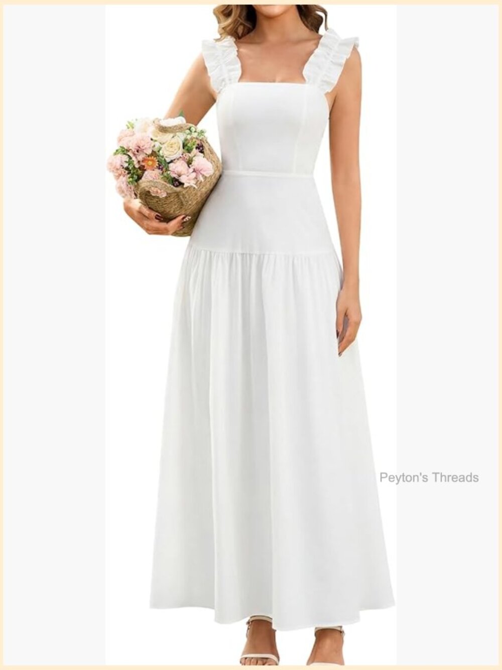 Women's Summer Floral Maxi Dress Ruffle A-Line Boho Beach Vacation